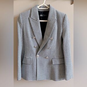 ZaraTailored Plaid Double Breasted Blazer - Size S (EUR S/USA S/MEX 26)